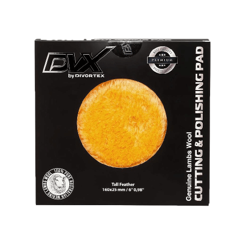 DVX | GENUINE LAMBS WOOL CUTTING & POLISHING PAD YELLOW - 160x25mm 