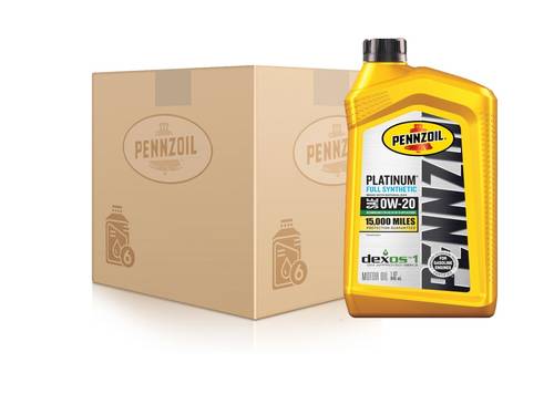 Pennzoil | Platinum 0W-20 Full Synthetic Motor Oil Case - 1 Quart (Pack of 12 Bottles)