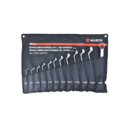 وورث  مجموعة مفاتيح ربط بحلقة مزدوجة من Wurth Red Stripe، مكونة من 12 قطعة، قياس متري 6 - 32 مم، رقم 5754105912