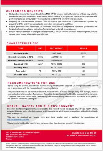 TOTAL QUARTZ | Advanced Synthetic Technology Engine Oil 5W-30 C3 - 1L