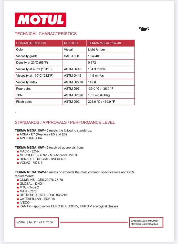 Motul | Tekma Mega 15W-40 Heavy Duty Diesel Motor Oil - 5L