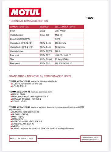 Motul | Tekma Mega 15W-40 Heavy Duty Diesel Motor Oil - 5L