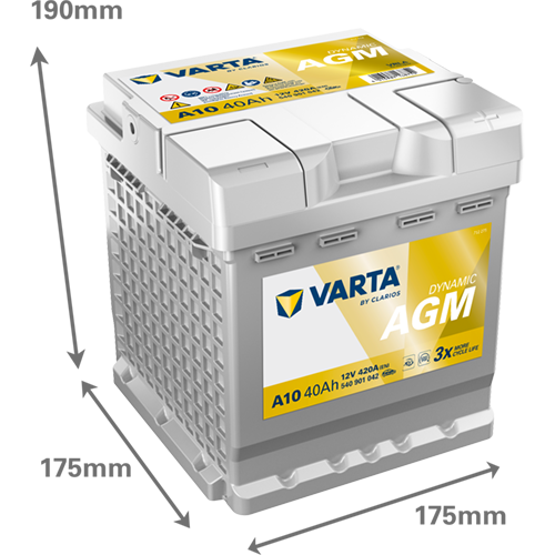 VARTA battery AGM40/فارتا بطارية سيارة الماني