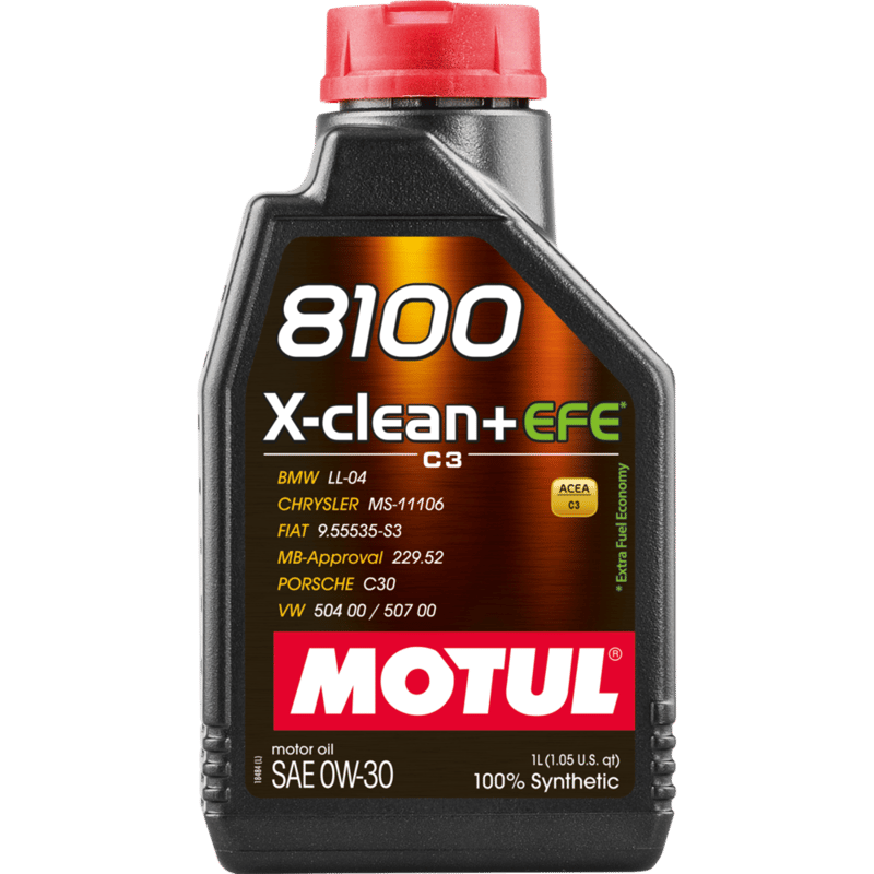 Motul | 8100 X-clean+ EFE 100% Synthetic 0W-30 Motor Oil - 1L