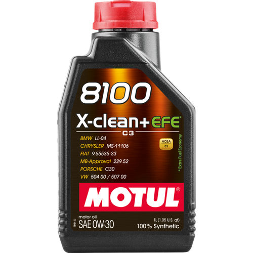 موتول | زيت محرك 8100 X-clean+ EFE تخليقي بالكامل 0W30 – سعة 1 لتر