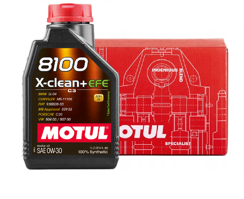 Motul | 8100 X-Clean+ EFE 0W-30 C2/C3 100% Synthetic Motor Oil Case - 12L