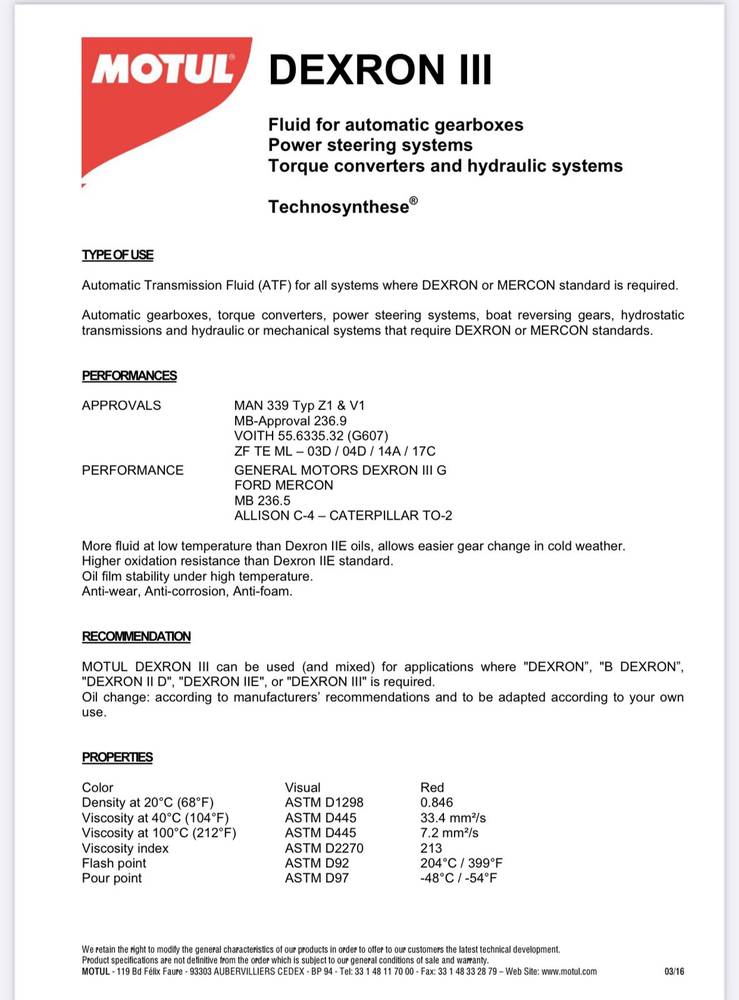 MOTUL | DEXRON III Automatic Transmission Fluid - 1L