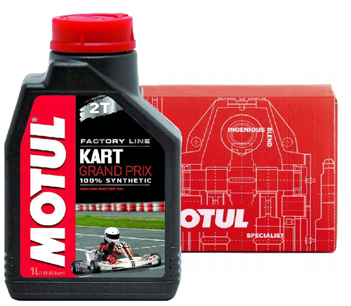 MOTUL | FACTORY LINE KART GRAND PRIX 2T 100% SYNTHETIC MOTOR OIL BULK BOX - Capacity 1L * 12 Bottles