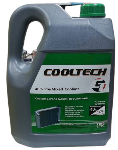 COOLTECH | WATER COOLANT GREEN 40% PRE-MIXED - Capacity 3.78L