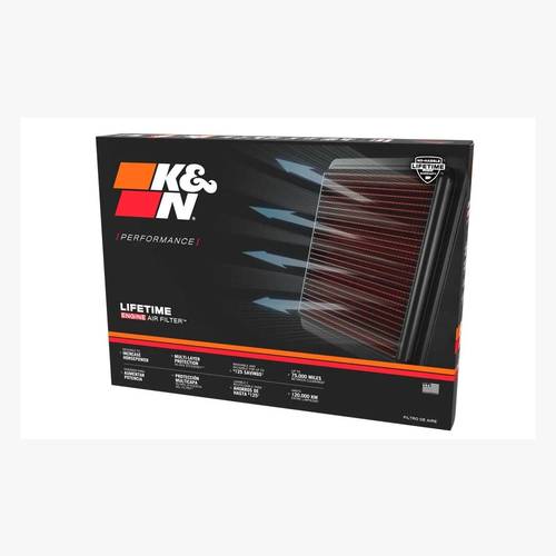 K&N  فلتر هواء  محرك 33‑2460 عالي الأداء | متوافق مع جميع طرازات دودج تشالنجر وتشارجر وكرايسلر 300/300C/300S ولانشيا ثيما | قابل للغسل وإعادة الاستخدام