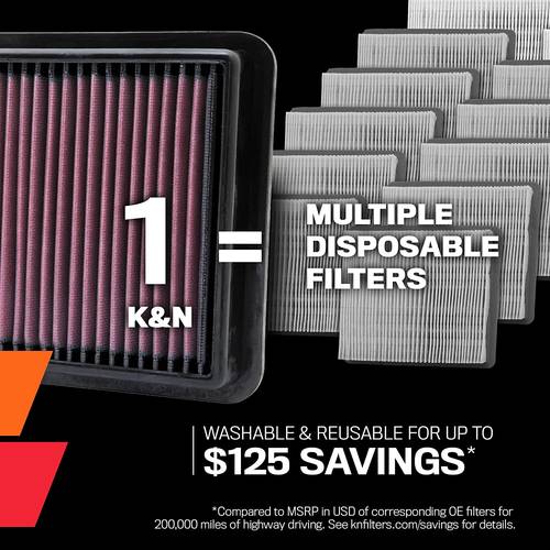 K&N | High-Flow Replacement Air Filter for Hyundai & Kia Models - (2017-2026)
