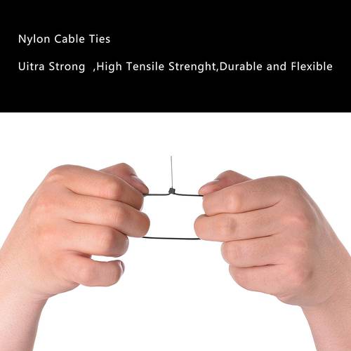 MOBCO | 100-Piece Black and White Plastic Cable Ties Strap Set