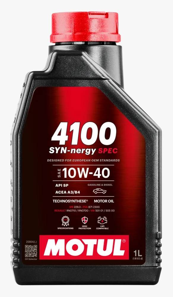 موتول | زيت محرك 4100 Synergie+ 10W40 نصف تخليقي - 1 لتر