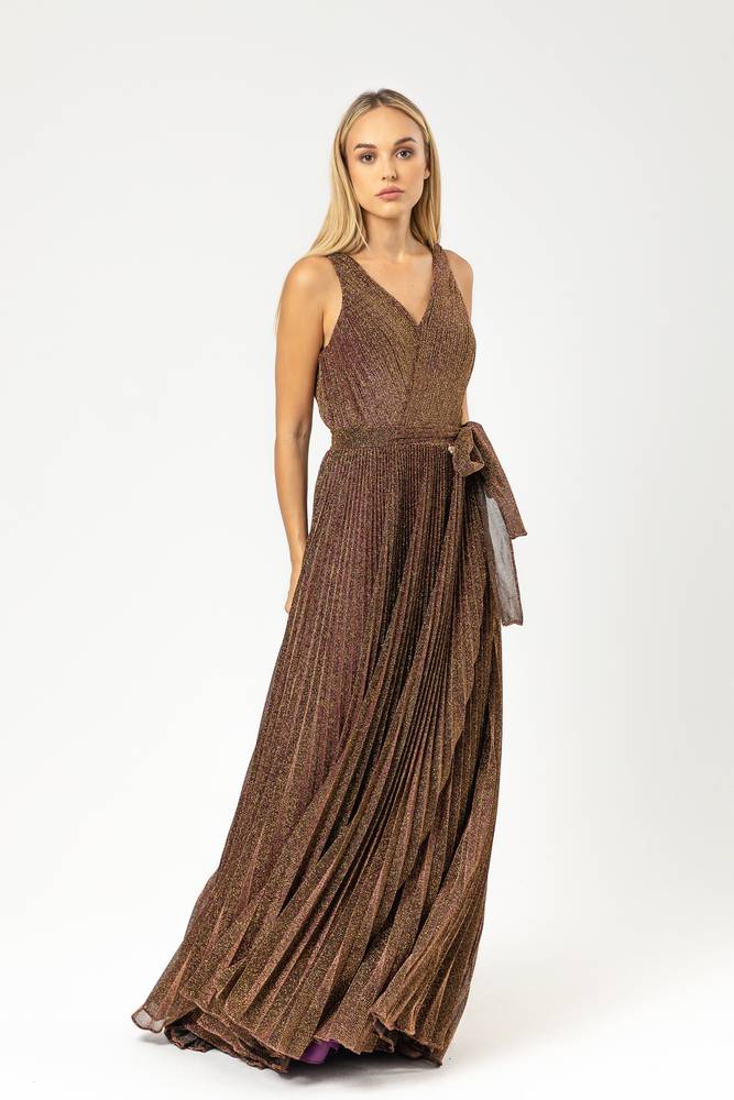 Pleated lamé dress