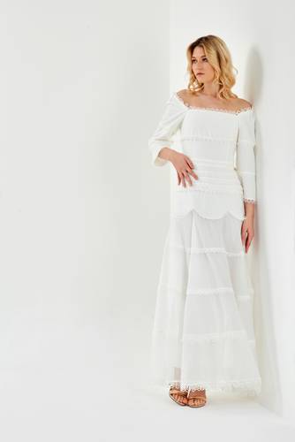 Crepe and organza dress