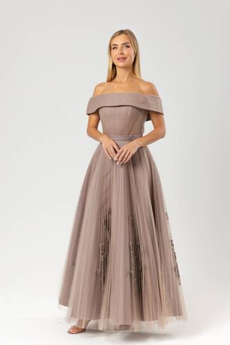 Embroidered tulle dress