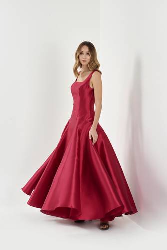 Plain taffeta dress