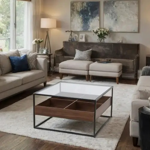 طاولة سطح زجاج