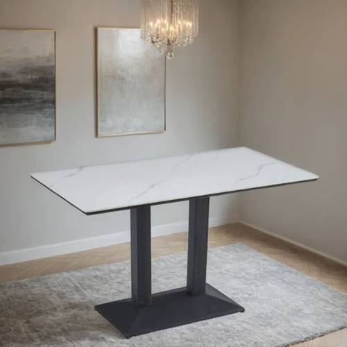 طاولة سيراميك مستطيل مقاس 75*70*130 سم