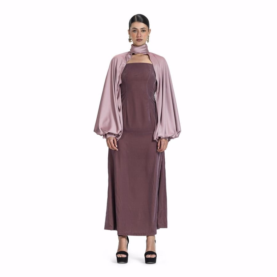 Maison Ein Velvet & Silk Maxi Dress