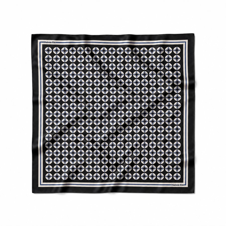 SIGNATURE SILK SCARF –BLACK