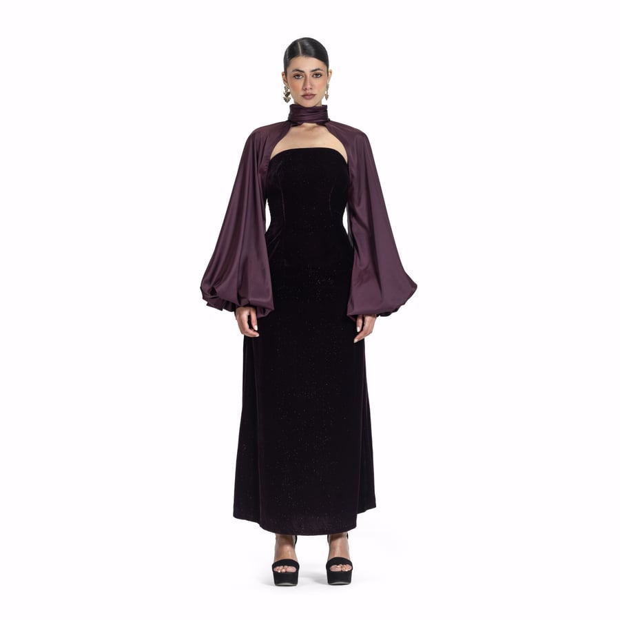 Maison Ein Velvet & Silk Maxi Dress