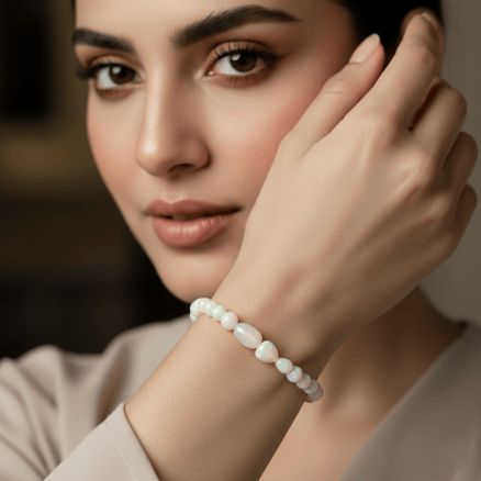 أسوارة حجر اوبال طبيعي مع قفل ذهب عيار 18_image_0