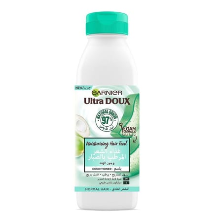 Garnier Ultra Doux Moisturising Aloe Vera Hair Food Conditioner for Normal Hair, 350 ml