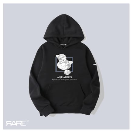 هودي الدلو أسود -  AQUARIUS HOODIE 
