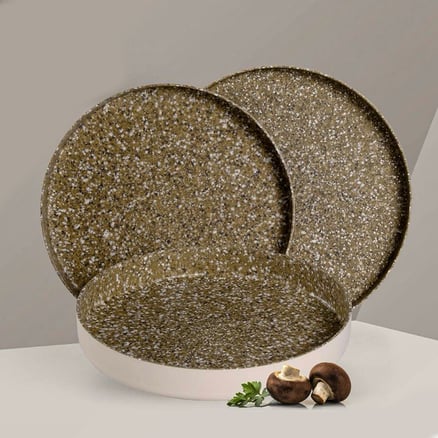 Granite Baking Tray Set Beige 3 Pieces