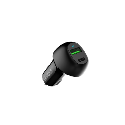 شاحن سيارة ليفوري 45 واط منفذ PD و منفذ USB - أسود_image_0