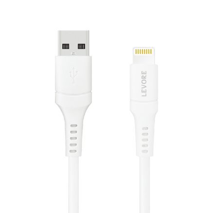 سلك شاحن ليفوري من USB إلى آيفون معتمد من أبل MFI بطول 1.8 م - ابيض_image_0