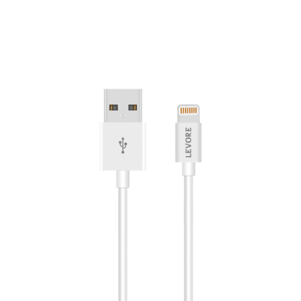 سلك شاحن ليفوري ايفون USB بطول 1 م بلاستيك - ابيض