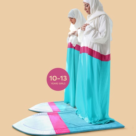 طقم صلاة سحاب للأم والبنت عمر 10 - 13 عام- أزرق_image_0