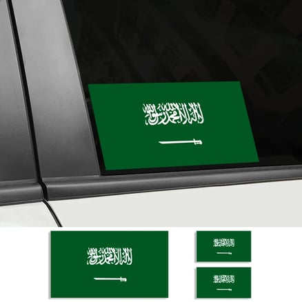ملصقات علم المملكة العربية السعودية بأحجام متعددة مقاومة للعوامل الجوية مناسبة للسيارات والدراجات النارية والنوافذ والخوذ بتصميم أنيق_image_0