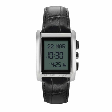 Al Fajr Leather Wrist Watch WS-06L - Silver