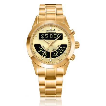 Al-Harameen Men's Wristwatch HA-6102 - Gold