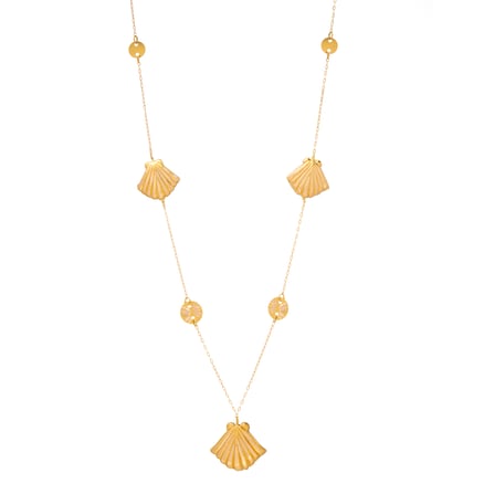 Sea Shells Necklace - 21 K Yellow Gold