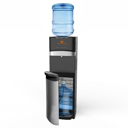 White Westinghouse Water Cooler, Top And Bottom Loading, Stand, 1 Buzzer, Child Safety Lock, Hot And Cold Water Tank Made Of Stainless Steel, Black,WW01WD77TBLFS-NBC(K)