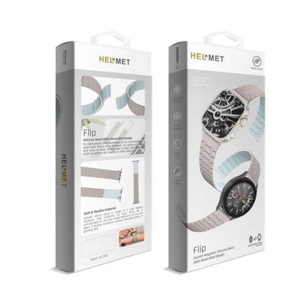 سوار ساعة ابل وسامسونغ سوار Flip من HELMET - بيج و تركوازي_image_0