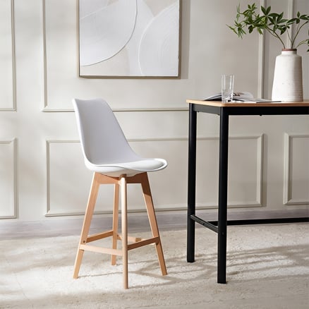 Wooden chair with padded seat and cushion made of eco-leather with comfortable backrest, ideal for home, restaurant and suitable for daily use - Multiple Colors