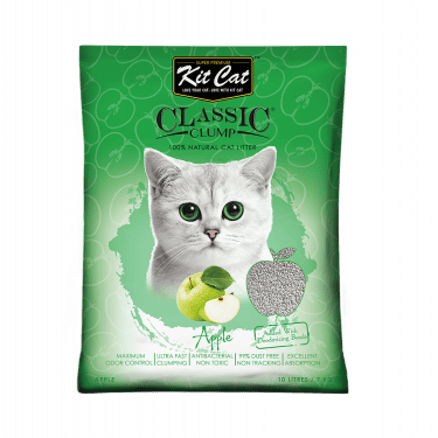 KitCat Classic Green Tea Scented Cat Litter 10L – Natural Clumping, Dust-Free, Odor Control, Multi-Cat Friendly, Long-Lasting Litter with Green Tea Extract