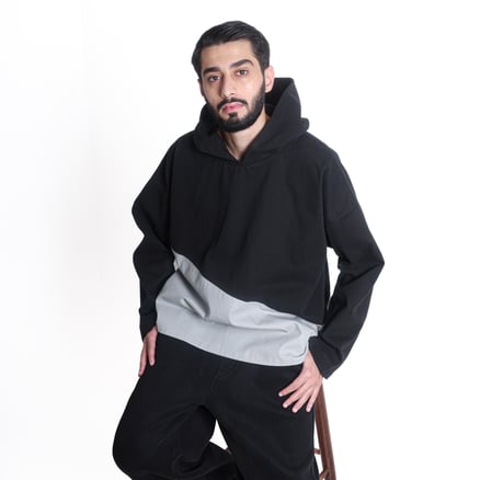 هودي دينم باللونين الأسود والرمادي_image_0