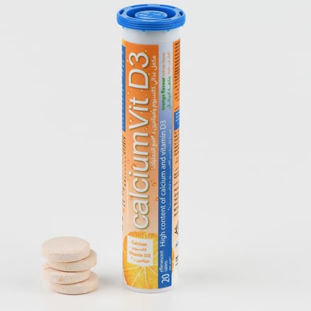 Calcium Vit D3 Food Supplement with Swwtener Orange Flavour