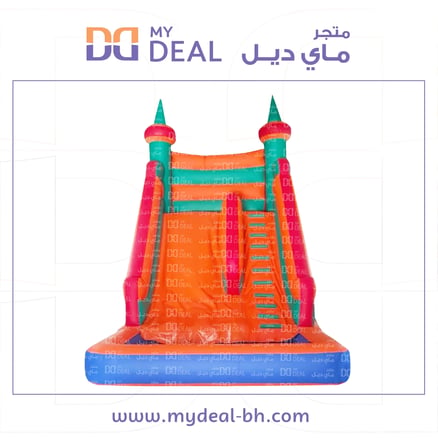 زحليقة مع مسبح مائي وسلم لون السلايد برتقالي الطول 6 العرض 4 الارتفاع 6 متر_image_0