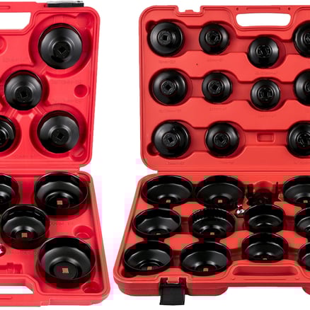 Car Oil Filter Wrench Set - Easy Oil Filter Removal and Replacement - Black