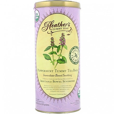 Heather's Tummy Care - Organic Peppermint Tea Bags, Caffeine Free, 36 Extra Large Tea Bags