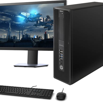 HP - HP-Z240 Desktop Computer with Full Accessories Core i5, 8GB RAM + 19-inch Screen + Wi-Fi + Bluetooth (Renewed) One Year Warranty Free Delivery