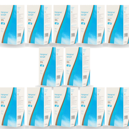 HAIRGROW MINOXIDIL 5% SOLUTION HAIR REGROWTH TONIC 50ml (Set Of 12)