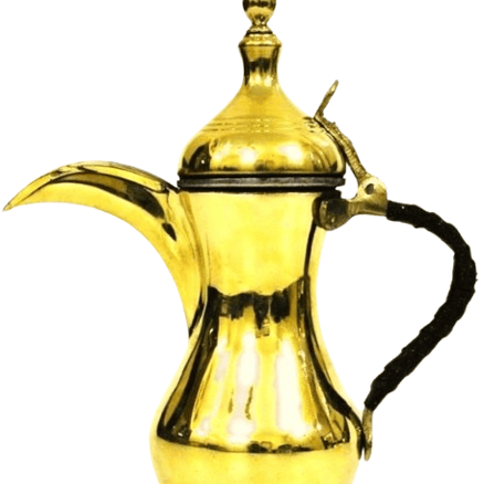 دلة القهوة العربية- رسلان ذهبي لامع -حجم كبير